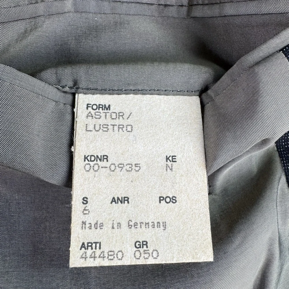 Vintage Hugo Boss Suit Jacket 42R Taupe Wool Mohair Birdseye Ombre Ticket Pocket